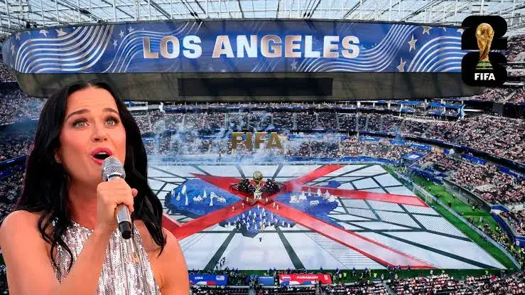 Ceremonia inaugural del Mundial 2026 con luces, música y miles de aficionados en el estadio.