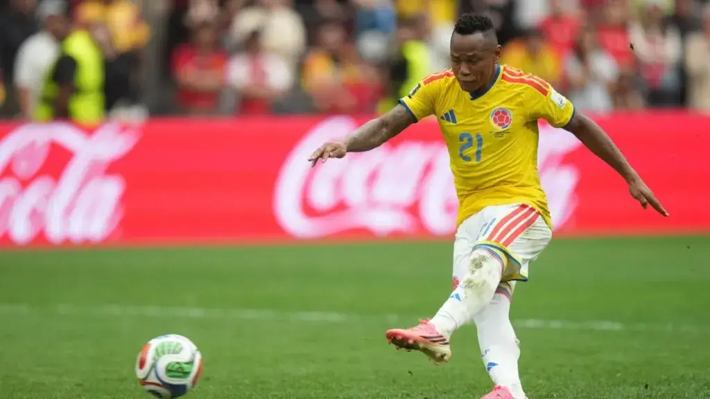 Jáminton Campaz durante un partido de Colombia en el Mundial 2026 tras recibir amenazas